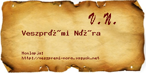 Veszprémi Nóra névjegykártya