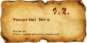 Veszprémi Nóra névjegykártya